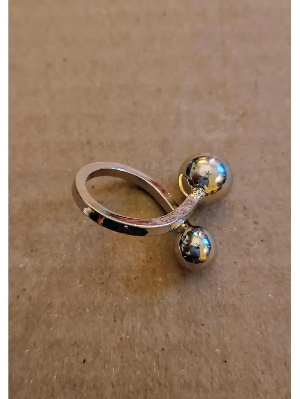 Urban Outfitters Open Double Ball Ring - Silver - NWOT
